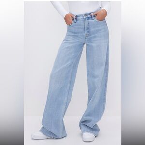 Good American Good Skate Wide Leg Jeans indigo Size 2/26 style GWP255T indigo031